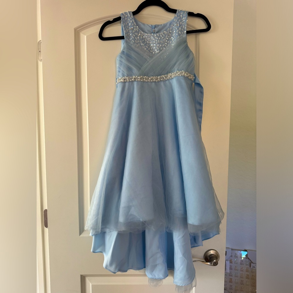 GIRLS 12 CINDERELLA BALL GOWN BEADED SPARKLE FANCY DRESS FLOWER GIRL PAGEANT